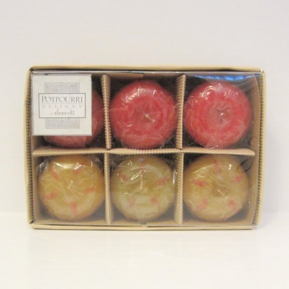Elements Other - Box of 6 Apple Shaped Candles NEW IN BOX
